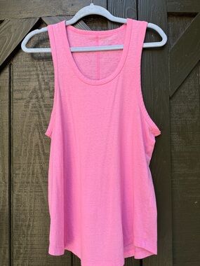J. Crew Bright Pink Scoop Neck Tank Top SLUB COTTON